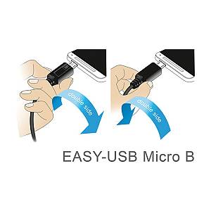 DELOCK Kabel EASY USB 2.0-A > EASY Micro-B links/rechts gewinkelt Stecker/Stecker 0.5 m