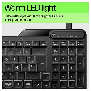 HP 405 Multi-Device Backlit Wired Keyboard