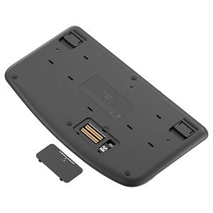 Logitech Wave Keys Wireless Ergonomic keyboard - Graphite - (DE) - 2.4GHZ/BT - N/A - CENTRAL-419 - UNIVERSAL