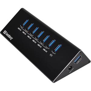Sandberg 133-82 USB 3.0 HUB 7-Port 7xUSB 3.0 Schwarz