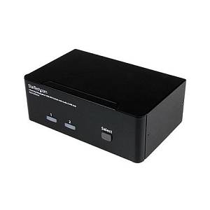 StarTech.com 2 Port Dual DisplayPort USB KVM Switch mit Audio - DisplayPort Desktop KVM Umschalter mit USB Hub - 4xUSB Buchse 2xDP Buchse - K