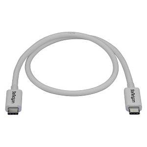 StarTech Thunderbolt 3 Cable - 40Gbps - 0.5m - White - Thunderbolt USB and DisplayPort Compatible