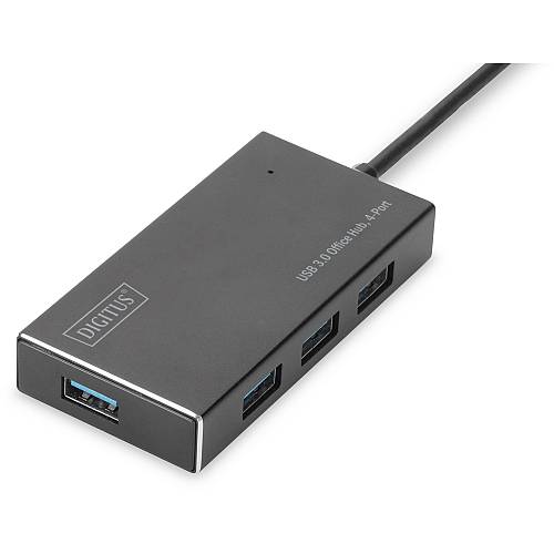 DIGITUS USB-Hub 4-Port 3.0->4xA3.0 m.Netzteil black