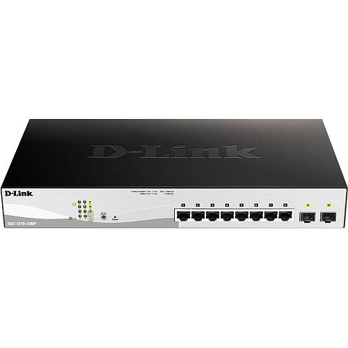 8P+2P D-Link DGS-1210-10MP/E M RM 2xSFP PoE (130W)