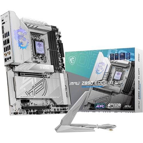 MSI MPG Z890 EDGE TI WIFI , Motherboard , ATX , LGA1851 Socket , Z890 Chipset , USB4, USB 3.2 Gen 1, USB 3.2 Gen 2, USB-C 3.2 Gen 2x2, USB-C 3.2 Gen2 , 5 Gigabit Ethernet, Wi-Fi 7, Bluetooth , onboard graphics (CPU required) , HD Audio (8-cha