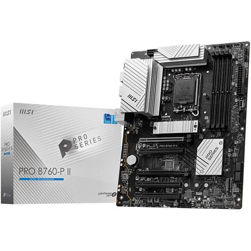 MSI PRO B760-P II - Motherboard - ATX - LGA1700 Socket - B760 Chipset - USB 3.2 Gen 1, USB-C 3.2 Gen2 - 2.5 Gigabit LAN - onboard graphics (CPU required) - HD Audio (8-channel)