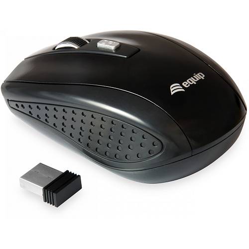 Equip Optische Maus kabellos USB Travel 4 Tasten R+L black
