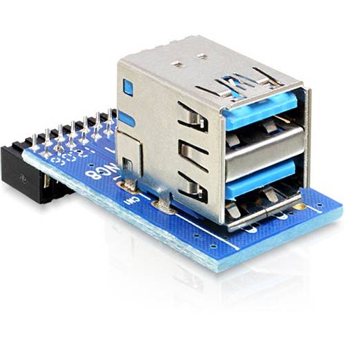 DELOCK Adapter USB 3.0 Pinheader Bu > 2x USB3.0-A Bu Vertikal