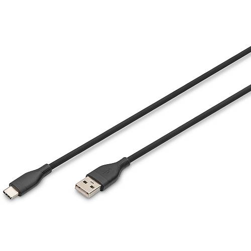 Digitus USB-A > USB-C 2.0 (ST-ST) 1m Ladekabel Silikon 60W black