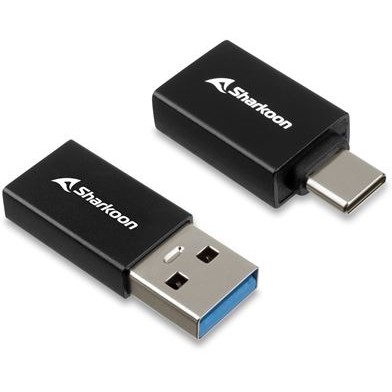 Sharkoon USB 3.2 Gen 1 Adapter OfficePal. USB-A > USB-C / USB-C > USB-A (black. 2er Set)