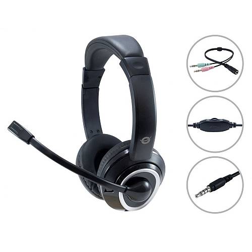CONCEPTRONIC Headset Klinke Mikro.int.Bed.Stereo 2.0m sw
