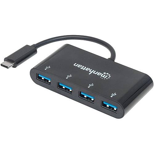 MANHATTAN USB 3.1 Gen1 TypC-Hub 4 USB A-Ports Strom über USB