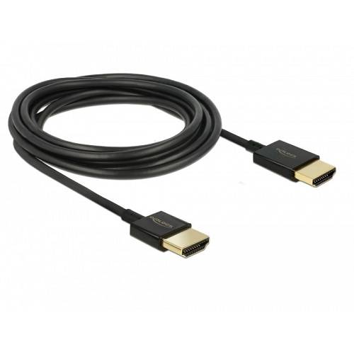 DELOCK Kabel High Speed HDMI mit Ethernet - HDMI-A Stecker > HDMI-A Stecker 3D 4K 0.25 m Slim High Quality
