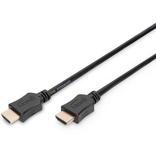 DIGITUS HDMI-Kabel A->A Ethernet St/St 2.0m black gold Polybeutel