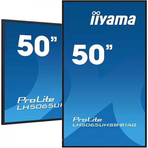 127cm/50 (3840x2160) iiyama ProLite LH5065UHSB-B1AG 16:9 4K UHD VA Touch 9.5ms 60Hz 24/7 2xHDMI DP LAN WIFI Speaker Black