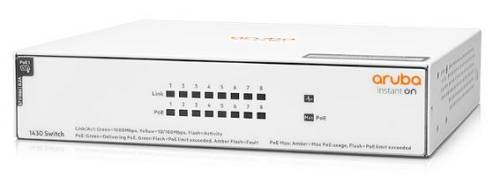 Hpe Aruba Switch Instant On 1430 8G 64W, 4x Ports Gigabit Poe, Layer 2, Unmanaged, Plug And Play, Rack Mountable, Fanless Design For Silent Operation, Lifetime Warranty