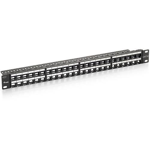 Equip Patchpanel 48x Cat6 19 UTP 1HE Keystone Montage sw