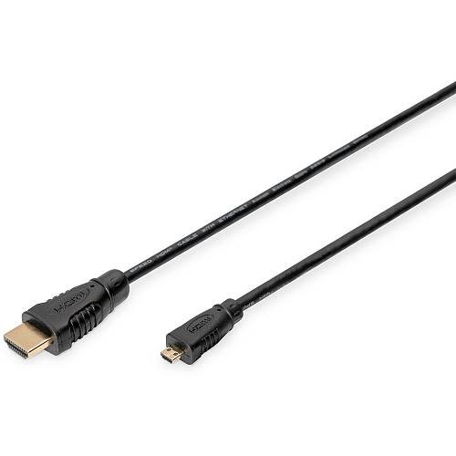 DIGITUS HDMI High Speed mit Ethernet Anschlusskabel. 1m. sw