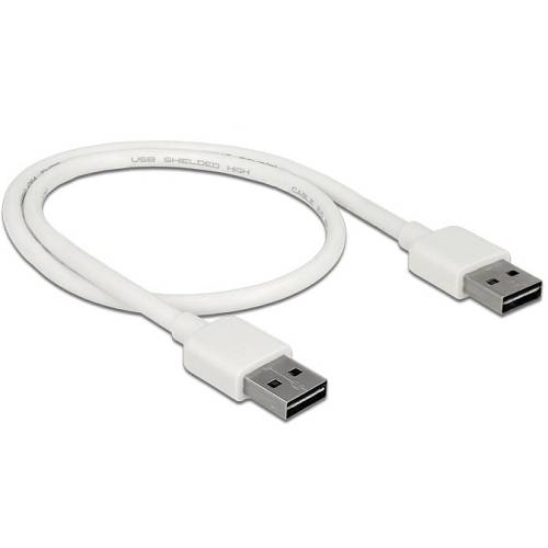 DELOCK Kabel EASY-USB 2.0 Typ-A Stecker > EASY-USB 2.0 Typ-A Stecker 0.5 m weiss