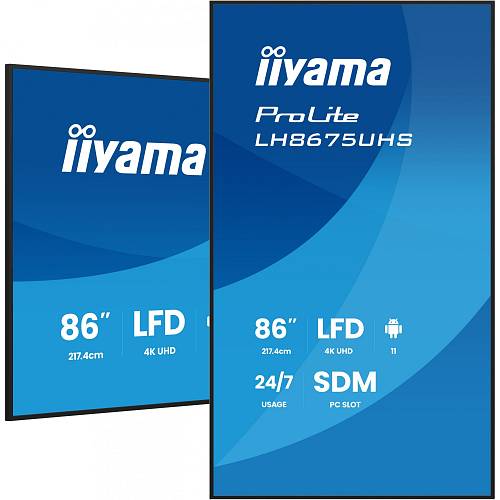 IIYAMA 217cm (85.6) LH8675UHS-B2AG 16:9 3xHDMI+DP+2xUSB (Speditionsversand)