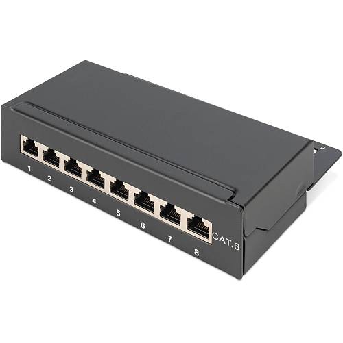 DIGITUS Patchpanel 1HE 8-Port Cat6 geschirmt black