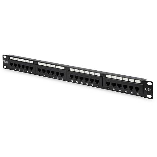 DIGITUS Patchpanel 1HE 24-Port Cat5e ungeschirmt black