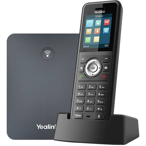 Yealink W79P , Cordless VoIP phone , with Bluetooth interface with caller ID , IP-DECT , 3-way call capability , SIP, SIP v2, RTCP-XR, VQ-RTCPXR , black, classic gray