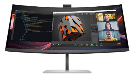 Hp Monitor 34, S7 Pro 734PM Business Curved, G, Ips Black, 4K Wqhd 3840x1440 120hz, 21:9, 5MS, 400 Nits, Camera, Speakers, Height Adjustable, Swivel, Tilt, Hdmi, Display Port, Thunderbolt With Usb-c 100W, Lan, 3YW, Black/silver
