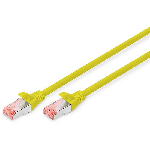 DIGITUS Patchkabel Cat6 S/FTP 2xRJ45 10.0m yellow Hebelschutz Polybeutel