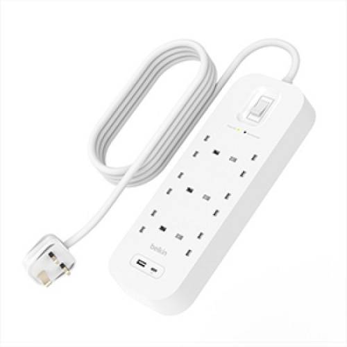 SURGE 6 sockets 650J, 18W, USB A + C