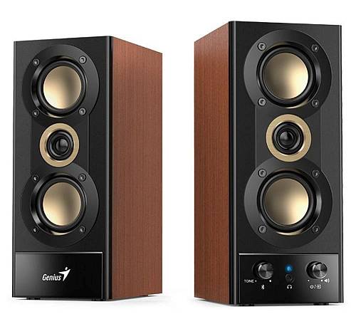 Genius SP-HF800BT 2.0 PC Speakers 20W RMS USB & BT Wood