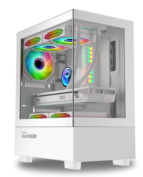 Armaggeddon Gaming Case M-ATX AQUARON Duplex White (Bottom USB Ports-310mm VGA)