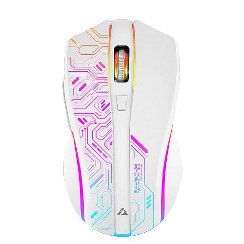 Armaggeddon Gaming Mouse Wired+2.4G Recharge FOXBAT-III CYBERPANK White