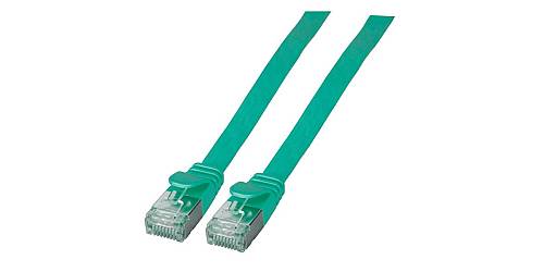 RJ45 Flat Patch cable U/FTP, Cat.6A, PVC, 3m, green