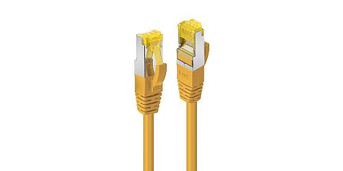Lindy - Patch cable - RJ-45 (M) to RJ-45 (M) - 30 cm - 6.5 mm - S/FTP - CAT 7 (cable) , CAT 6a (connectors) - halogen-free, snagless - yellow