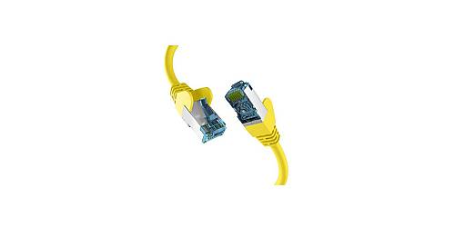 EFB-Elektronik - Patch cable - RJ-45 (M) to RJ-45 (M) - 1.5 m - 6 mm - S/FTP, PiMF - CAT 7 (cable) , CAT 6a (connectors) - booted, halogen-free, molded, stranded, anti-kink sleeve, 10 Gigabit ethernet, pin assignment: 1:1 - yellow