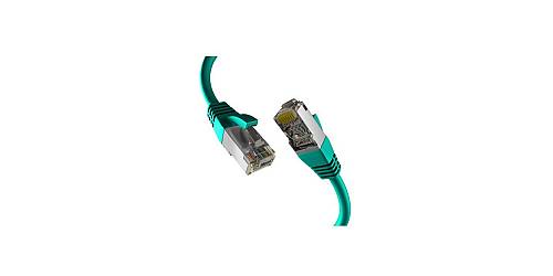 EFB-Elektronik - Patch cable - RJ-45 (M) to RJ-45 (M) - 3 m - 6.2 mm - S/FTP, PiMF - CAT 8.1 - booted, halogen-free, molded, stranded, anti-kink sleeve, 40 Gigabit ethernet, pin assignment: 1:1 - green