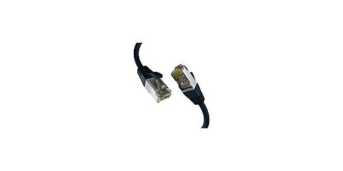 EFB-Elektronik , Patch cable , RJ-45 (M) to RJ-45 (M) , 7.5 m , 6.2 mm , S/FTP, PiMF , CAT 8.1 , booted, halogen-free, molded, stranded, anti-kink sleeve, 40 Gigabit ethernet , black