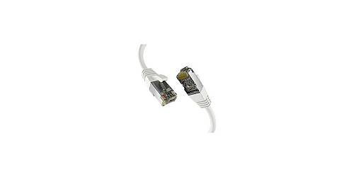 EFB-Elektronik - Patch cable - RJ-45 (M) to RJ-45 (M) - 1 m - 6.2 mm - S/FTP, PiMF - CAT 8.1 - booted, halogen-free, molded, stranded, anti-kink sleeve, 40 Gigabit ethernet - white