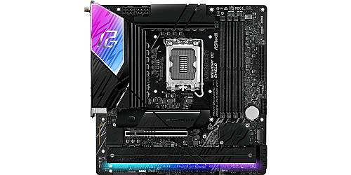 ASRock Phantom Gaming B860M LIGHTNING WIFI - Motherboard - micro ATX - LGA1851 Socket - B860 Chipset - USB4, USB-C 3.2 Gen2, USB 3.2 Gen 2, USB 3.2 Gen 1 - 2.5 Gigabit LAN, Wi-Fi 6E, Bluetooth - onboard graphics (CPU required) - HD Audio (8-channel)