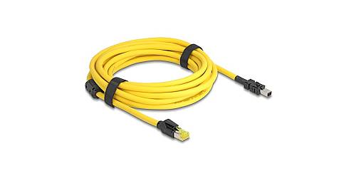 Delock Cable RJ45 plug Cat.6 to Mini I/O 8 pin D-shape type 2 plug 5 m yellow