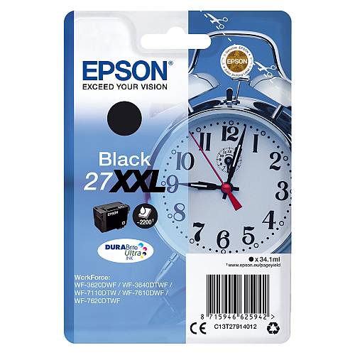 Epson Tinte 27XXL C13T27914012 Schwarz bis zu 2.200 Seiten