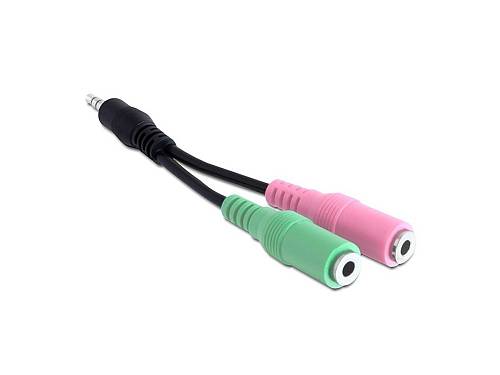 Delock , Audio adaptor , mini-phone stereo 3.5 mm male to mini-phone stereo 3.5 mm female , 12 cm