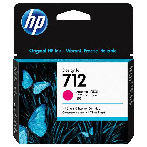 HP 712 , 29 ml , magenta , original , DesignJet , ink cartridge , for DesignJet Studio, T210, T230, T250, T630, T650