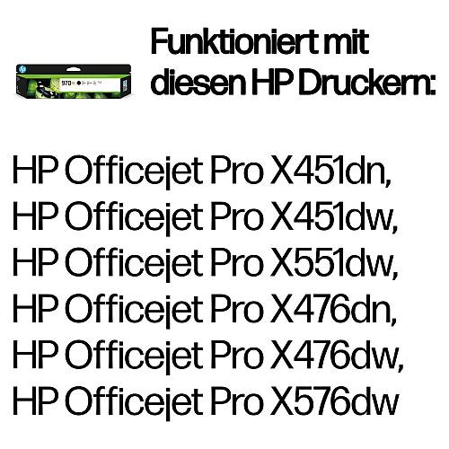HP 970XL , High Yield , black , original , ink cartridge , for Officejet Pro X451dn, X451dw, X476dn MFP, X476dw MFP, X551dw, X576dw MFP