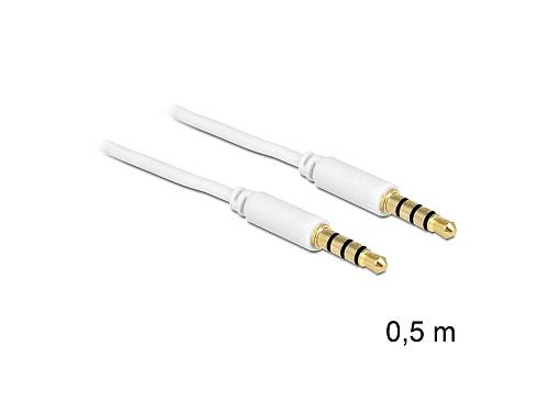 DeLOCK , Headset cable , 4-pole mini jack (M) to 4-pole mini jack (M) , 50 cm , white