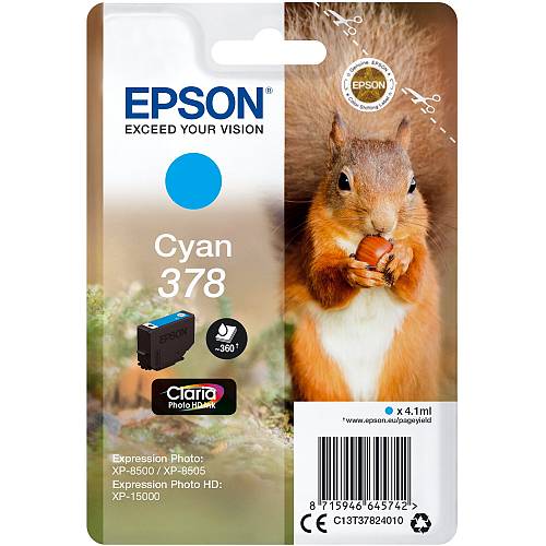 Epson Tinte 378 C13T37824010 Cyan bis zu 360 Seiten
