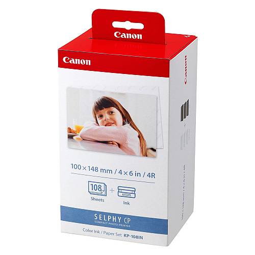Canon KP-108IN , Colour (cyan, magenta, yellow) , original , print ribbon cassette and paper kit , for Canon SELPHY CP1000, CP1200, CP1300, CP530, CP780, CP790, CP800, CP820, CP900, CP910