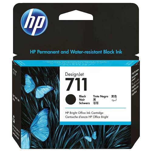 HP 711 , 80 ml , black , original , ink cartridge , for DesignJet T120 ePrinter, T520 ePrinter