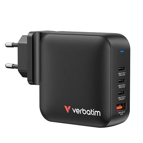 Verbatim Charger Wall 165W Mini GaN 3xUSBC 1xUSBA GNC-140